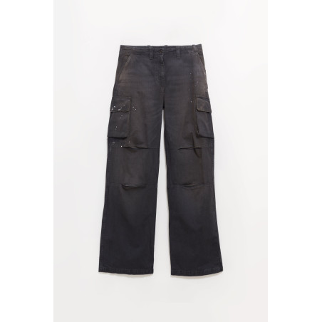 OUR LEGACY NEBULA WASH JUNGLE HERRINGBONE PEAK CARGO TROUSER
